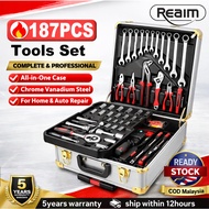 REAIM Tool  Box Set 187PCS For Motorcycle/car Socket Wrench Set Heavy Duty Tools Box Set Original