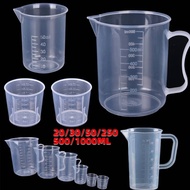 20ml / 30ml /50ml /250ml /500ml/1000ml Clear Plastic Graduated Measuring Cup for Baking Beaker Liquid Measure JugCup Container Kitchen Tools Jewelry Making