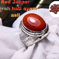 MERAH Red stone ring red jasper red heart men's agate ring