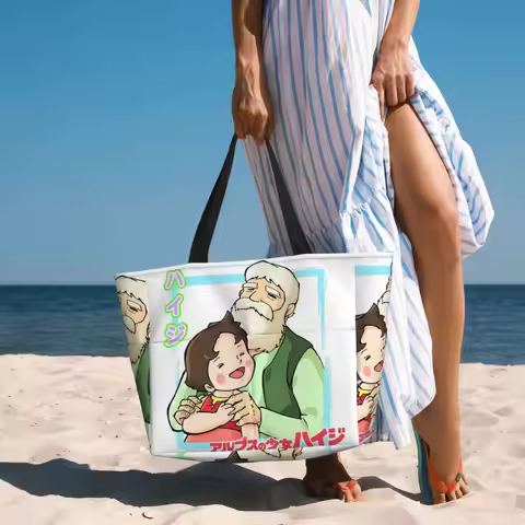 Heidi Alps Beach Tote Bag Sport Gym Yoga Duffle Large Tote Bag Women Travel Bag Fitness bag