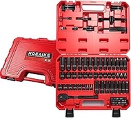 95Pcs 3/8-Inch Drive Impact Socket Set,Cr-V Deep&Shallow Sockets Size 8mm-22mm&5/16"to 3/4"6-Point,I