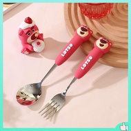 sudu garfu set doorgift set sudu garfu Strawberry Bear 304 Sudu Keluli Tahan Karat Cute Spoon Set Baby Spoon Makanan Rumah Tangga Sudu Makanan Kanak-kanak