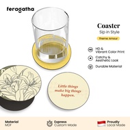 Feragatha Coaster Drink Coaster Wooden Coaster Amour Aesthetic