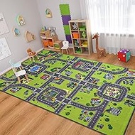 Kids Carpet Playmat Rug City Road Map 4x6