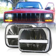 5X7 7X6 inch Rectangular Sealed Beam LED Headlight With DRL for Wrangler YJ Cherokee XJ H6014 H6052 