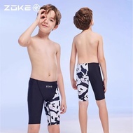 Zoke Boys Swim Jammers Youth Competition Professional Swim Shorts With Adjustable Drawstring Kids At