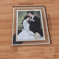 Picture Frames 8x10 Mirrored Edge Glass，8x10 Picture Frame Glass Frames 8 by 10 inch Photo Display F