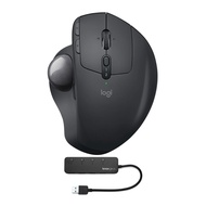 Logitech MX ERGO Plus Advanced Wireless Trackball Bundle with 4-Port 3.0 USB (2 Items)