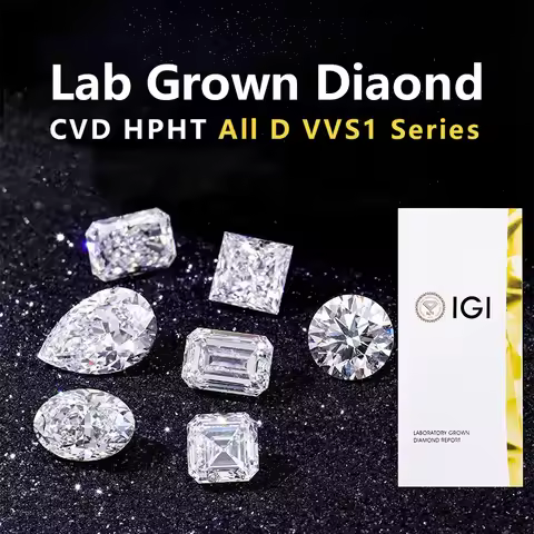 D VVS1 Lab Grown Diamond with IGI GIA Certificate Round Emerald Princess Oval Diamond VVS VS 3ct 4ct
