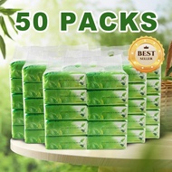 【50packs】 Facial Tissue Green tea paper 4-Ply facial cleaning tissue toilet soft - Gentle and Long-L