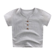 LJMOFA Kids 1-6 Yrs Short Sleeved T-shirt Cotton Half Sleeved Top Bottom Layer Shirt Kids T-shirt Su