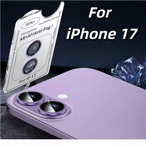 For iPhone 17 Rear Camera Tempered Glass Protective Film Original Colors - Black Silver Light Purple
