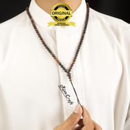 Kalung Tasbih Pria Wanita Keren Biji Kecil Batu Akik Yaman Sulaiman Wulung Merah Madu Habasyi ASLI A