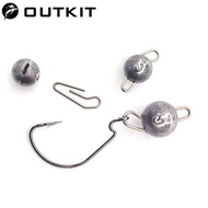 OUTKIT 10pcs/lot Lead Head Sinker Soft Lure Hook 3g5g7g10g Cheburashka Sinker Texas Fishing Tackle A
