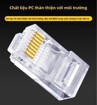 100 Chiếc RJ45 CAT6 CAT5e Đầu Nối Xuyên Suốt Mạ Vàng 8P8C Crimp UTP Ethernet Network Modular Plug Cr