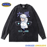 Oversized longsleeve jujutsu kaisen gojo satoru six eyes clan washed washing vintage tee