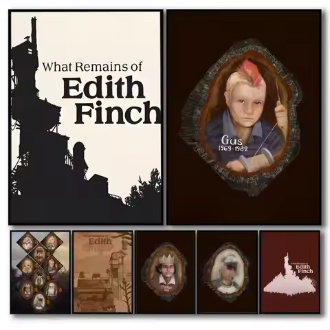 What R-Remains Of E-Edith Finch Poster Sticky Wall Art Printing Waterproof Home Living Bed Room Aest