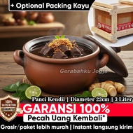 Diameter 22cm - 3 Liters | Earthenware Pot Gudeg Cooking Pot Boiling Herbal Godog Clay | My Jogja Po