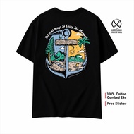 KAMEHAKI Outdoor T-shirt DIFERENT ENJOY THE MOMENT 24s Combed Cotton Beach Mountain T-shirtjangkar