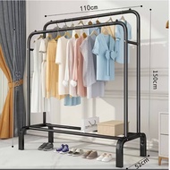 Single & Double Pole Clothes Rack Strong Powder Coated Drying Rack Floor-standing Clothes Hanger Liv