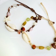 Vibes beach shell bracelet | Beach bracelet for women | Bestselling aesthetic women's drawstring she