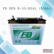 แบตเตอรี่รถยนต์ FB EFB N-55/B24L รองรับ ISS 55แอมป์ สำหรับ ECO CAR แบตเก๋ง