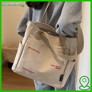 SUCHENSG Canvas Shoulder Bag, Square Shape Canvas Student Book Bag, Large Capacity Student Bag