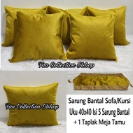 Sofa Chair Cushion Cover Set Plain Uku 40x40 Lemon Yellow Luxurious Shabby Chic