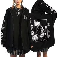 Jujutsu Kaisen Zipper Sweatshirt for Men and Women, Casual Hooded cardigan Top, Anime Clothes