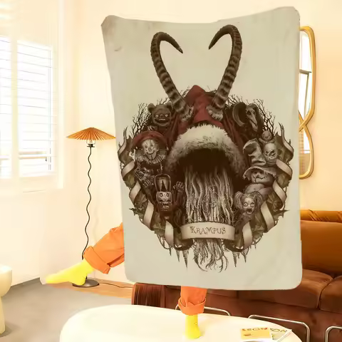 K-Krampus-S Art Blanket Throw Super Cosy Plush Living Room Sofa Couch Childish Birthday Gifts