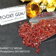 100 pcs MQ3x6 GARNET CZ Daimond Russian Diamond Red Rice Grain Shape Size 3*6 Mm.