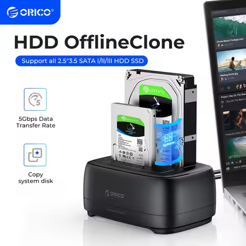 ORICO Offline Clone Hard Drive Docking Station USB3.0 & Type-C 5Gbps Dual-bay Hard Disk Enclosure 2.