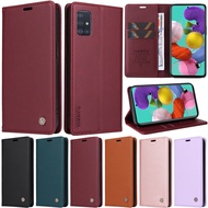 Matte Casing For Samsung Galaxy A21s A31 A41 A51 A71 A02 A51 5G A71 5G Luxury Glossy Wallet Soft PU Leather Flip Skin Stand Case Cover