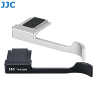 JJC Metal Thumb Grip for Fuji Fujifilm X100VI X100V X100F Black and Silver Camera Accessories