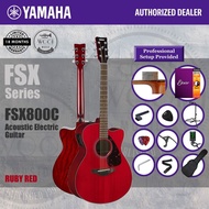 Yamaha FSX800C RR FSX Series Solid Top Acoustic Electric Guitar 40" - Ruby Red