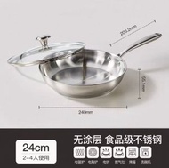 其他品牌 - Redchef不銹鋼平底鍋家用不粘鍋煎鍋無塗層牛排煎鍋煎炒鍋電磁爐