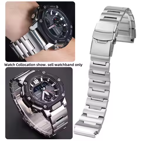 stainless steel watch strap For Casio G-SHOCK Steel Heart GST-B300 MWA-100H MWD-100H Modification Me