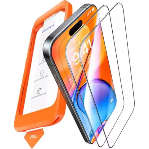 Unbreak Top 9H+ Glass for iPhone 16 Pro Screen Protector 6.3" 12FT Military Grade Shatterproof Scree