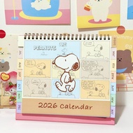 Cartoon Snoopys 2026 Calendar Office Desktop Ornaments Anime Cartoon Calendar Students Cute Note-tak
