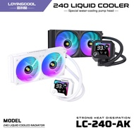 Lovingcool AK-B240-03 240mm AIO ARGB Liquid CPU Cooler with Display