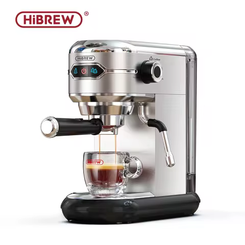 HiBREW Coffee Maker Cafetera 20 Bar Inox Semi Automatic Super Slim ESE POD& Powder Espresso Cappucci