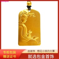 Genuine Gold Guanyin Pendant Men Women n999 Pure Gold Pure Silver Fashion Necklace Pure Gold Clad Silver Real Gold Solid Pendant