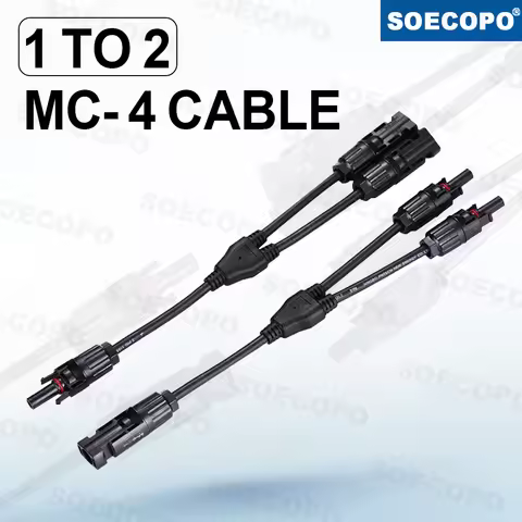 SOECOPO 1 to 2 MC - 4 Cable Branch Connector Multiple Solar Panels Connection Essential for Solar Po