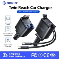 ORICO Twin Reach TR-MR-PM-DS 4 In 1 45W Fast Car Charger Cigarette Lighter Adapter With Built-in Ret