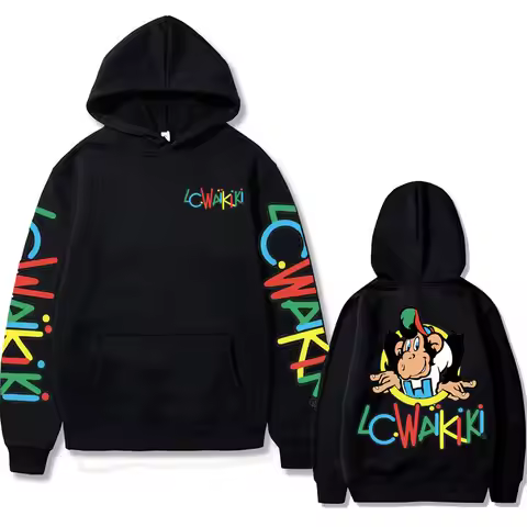 Hot Sale Funny Monkey Graphic Hoodie Lc Waikiki Monkey Double Sided Print Hoodis Men Women Brand Clo