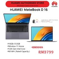 HUAWEI Matebook d16 i5 16GB + 512 GB 12TH Gen Intel Core Laptop Harga Mampu Milik