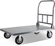 Platform Trucks Heavy Steel Hand Push Platform Truck With Mute Wheels, Multi Functional Platform Trolley, For Loading And Storage, 500kg Weight Load (Size : 90x60x92cm)