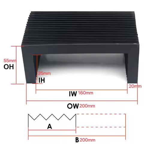 Customized U style dust cover bellows Lmax = 200mm / 500mm