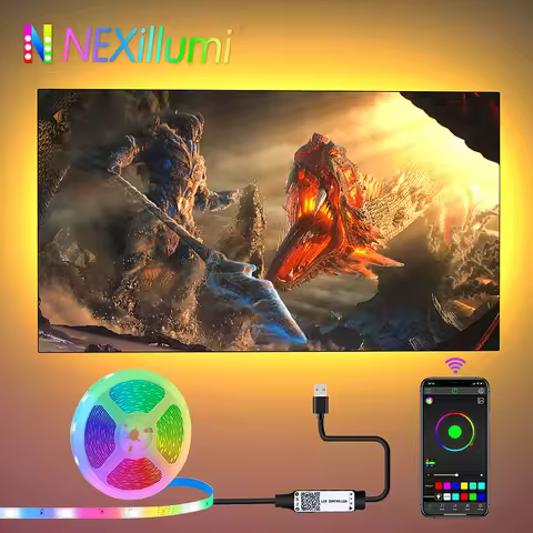 Nexillumi LED Strip Lights 1M-15M TV LED Backlight for 22 Inch-85 Inch TV RGB LED Strip USB Powered,