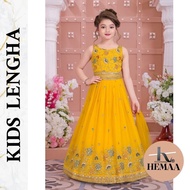 Kids Designer Lehenga Yellow | Girls Bollywood Lengha | Lehenga Bollywood Clothes for Girls
